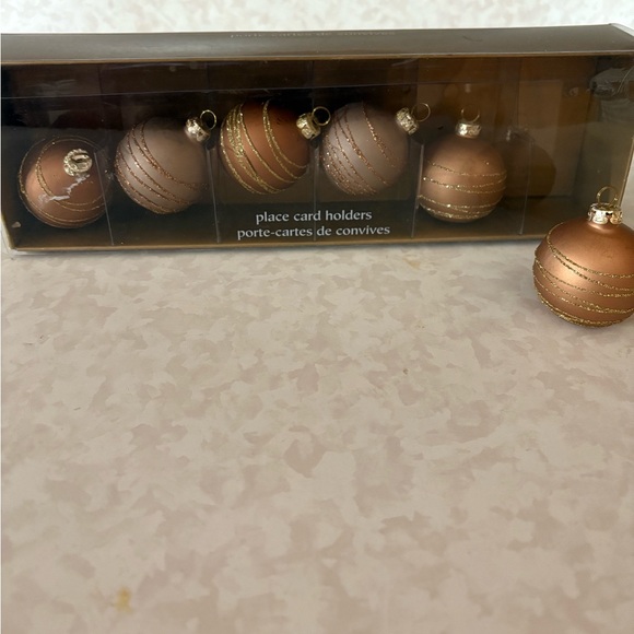 Pier 1 Imports 6 place card holders Christmas ornaments - Picture 1 of 5